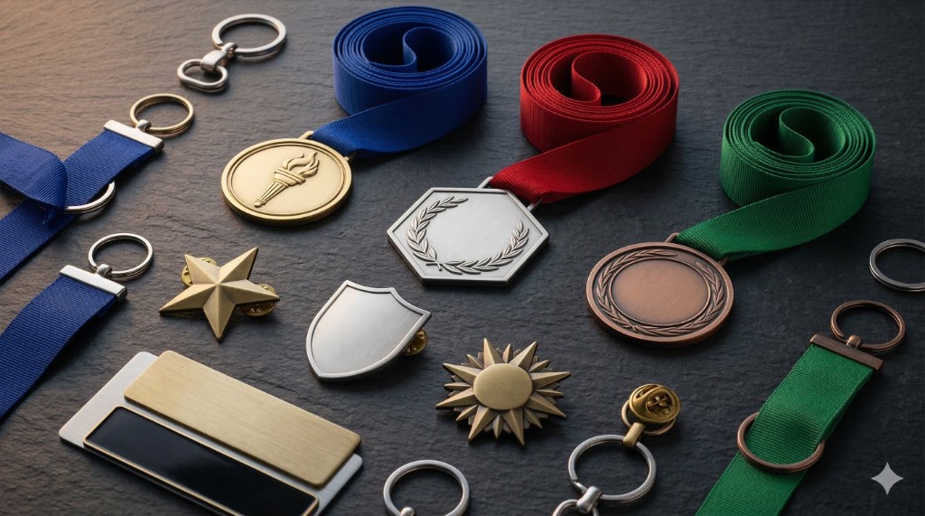 Металлический шильдик с полями наименование и артикул